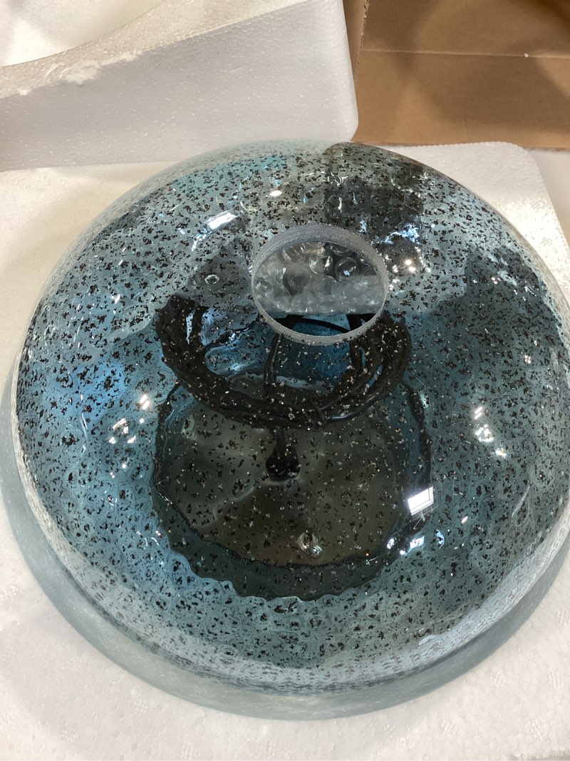 Condition photo showing Good Condition for CASAMOTION Pendant Lights Kitchen Island Hand Blown Glass Lighting Marble Blue Modern Farmhouse Foyer Entryway Light Fixtures Ceiling Hanging Globe Over Table Sink Brushed Nickel 9 Inch Diam