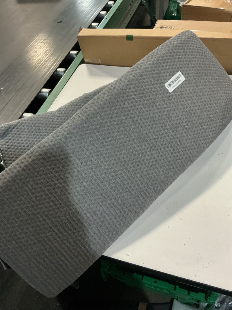 Condition photo showing As Is for IFNOW Queen Size(60"x6"x10") Bed Wedge Pillow for Headboard, Mattress Gap Filler(0-8"), Bed Wedge for Gap Between Your Headboard and Mattress Dark Grey Dark Grey Queen(60"x6"x10")