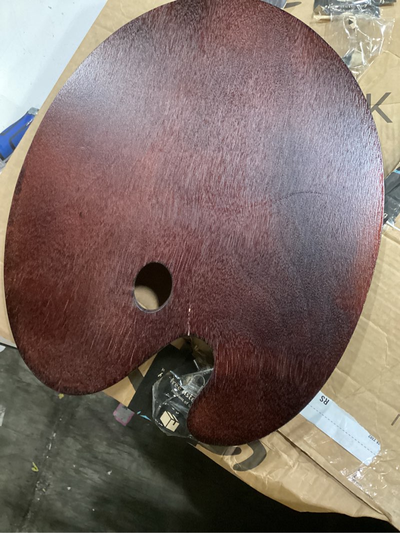 Condition photo showing As Is for hevstil wooden palette, oil painting palette oval wooden gouache color seal oil painting palette palette,30 * 40