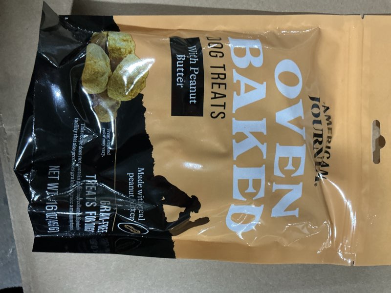 Condition photo showing New/Like New for American Journey Peanut Butter Recipe Grain-Free Oven Baked Crunchy Biscuit Dog Treats