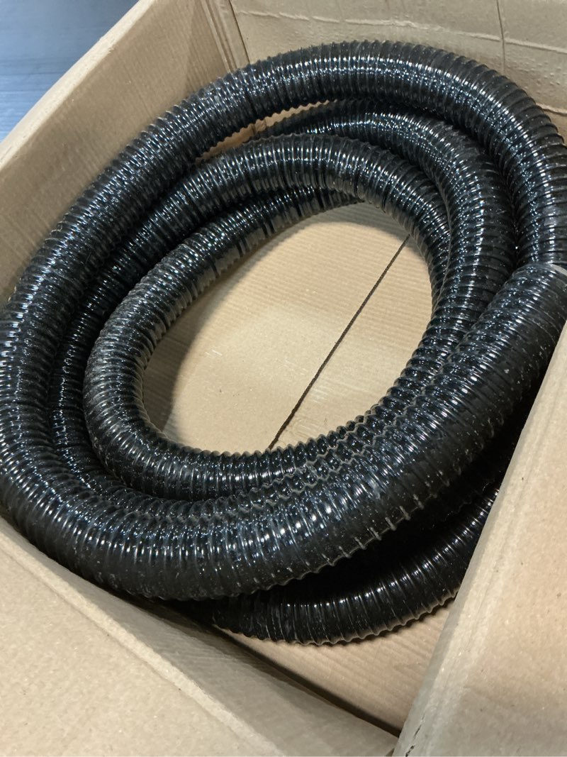 Condition photo showing As Is for 1 1/2 inch pond sump pump discharge hose corrugated water hose black pvc tubing 10ft 1 1/2" id - 10 ft