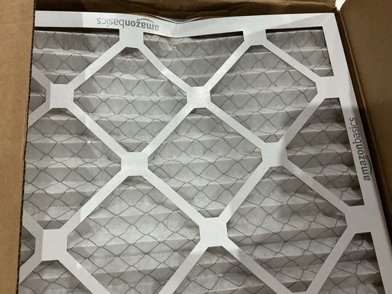 Condition photo showing As Is for amazon basics 14x20x1 air filter, merv 8 ac furnace filters, allergy control, electrostatic, removes dust pollen and lint, 6-pack (actual size: 13.75" x 19.75" x 0.75") 14x20x1 merv 8