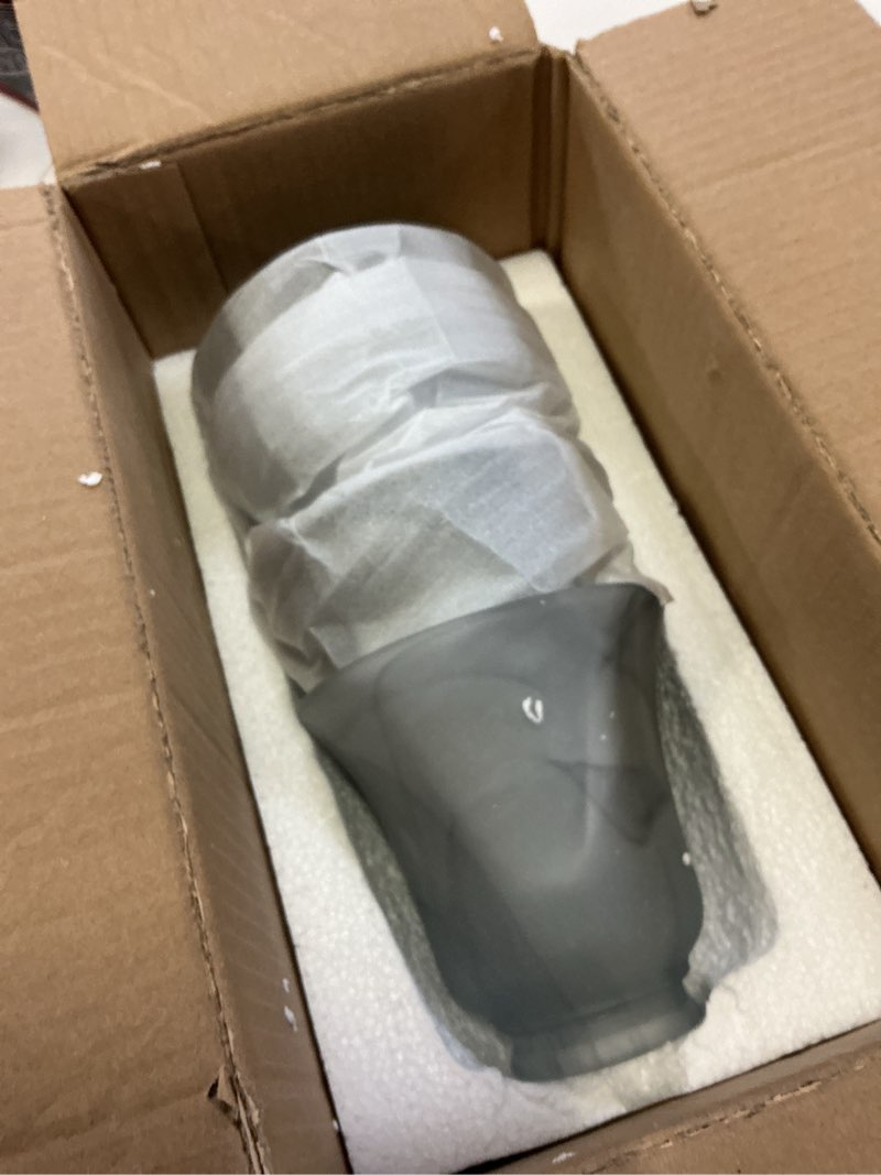 Condition photo showing New/Like New for 4 pack ceiling fan light covers, smokey alabaster transitional style replacement bell shaped glass shade ceiling fan replacement globes,2-1/8" fitter size, 4-5/7" high x 4-5/7" diameter smoke gray