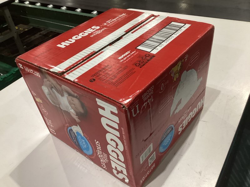Condition photo showing New/Like New for huggies size newborn diapers, little snugglers baby diapers, size newborn (up to 10 lbs), 144 count, packaging may vary