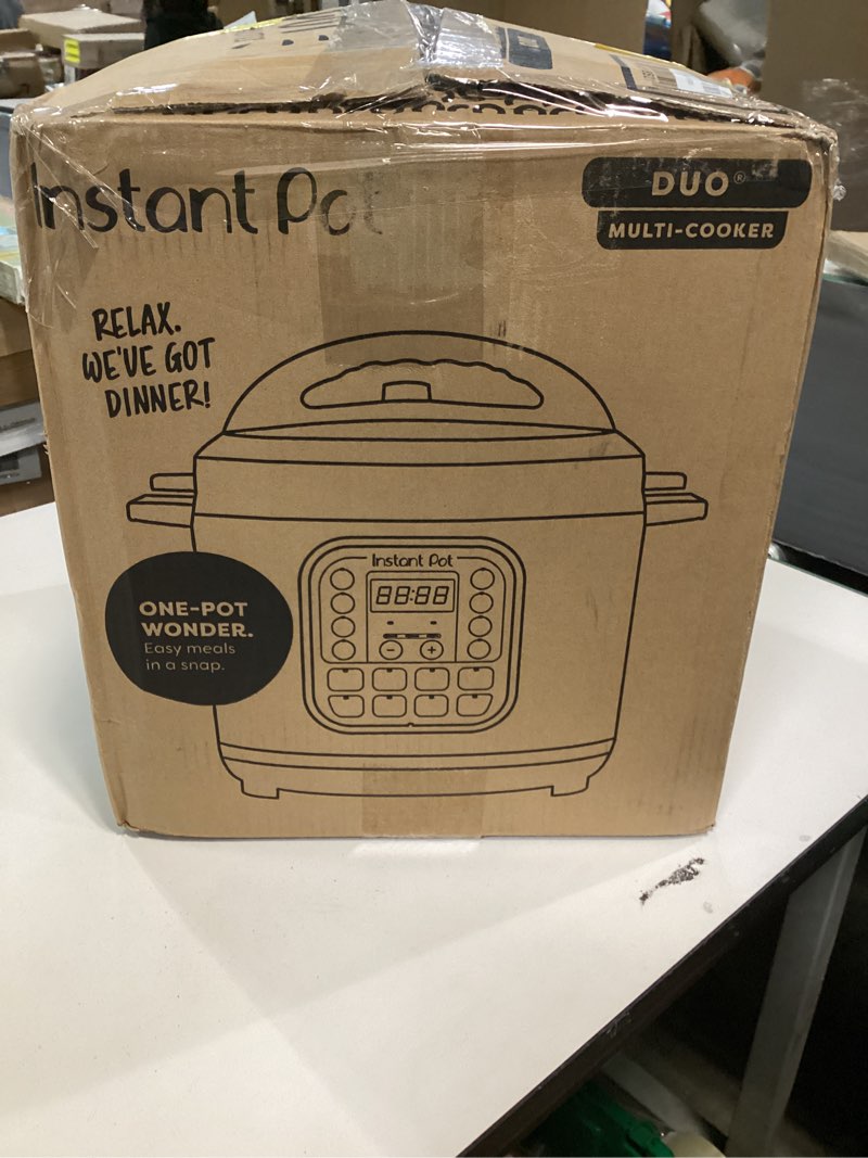 Condition photo showing As Is for Instant Pot Duo 7-in-1 Electric Pressure Cooker, Slow Cooker, Rice Cooker, Steamer, Sauté, Yogurt Maker, Warmer & Sterilizer, Includes App With Over 800 Recipes, Stainless Steel, 8 Quart