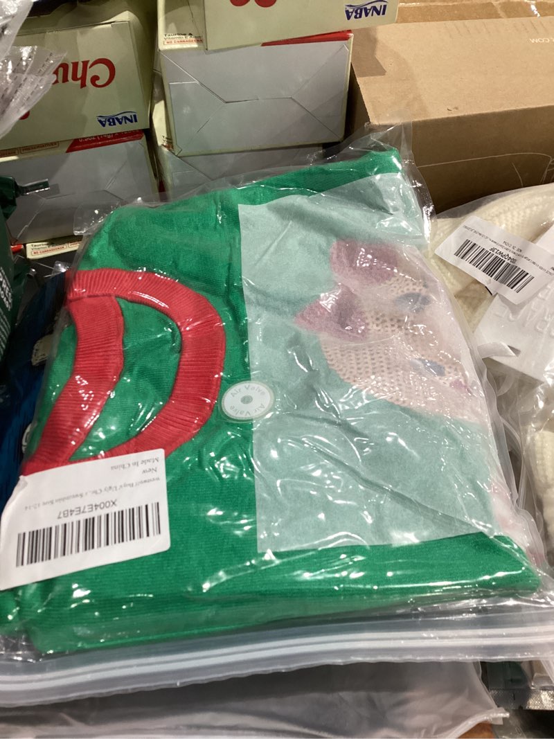 Condition photo showing New/Like New for westwolf 5-14 Years Girl Sequin Ugly Christmas Knitted Sweaters for Kids C-red Green White Brown 11-12 Years