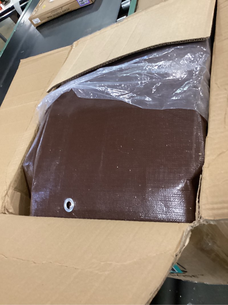 Condition photo showing Good Condition for 18' x 24' Ultra Heavy Duty Brown/White Tarp - 20 Mil, Waterproof, UV Protection, Reinforced Corners - Extra Large Outdoor Tarp Cover for Rain, Camping, Tent