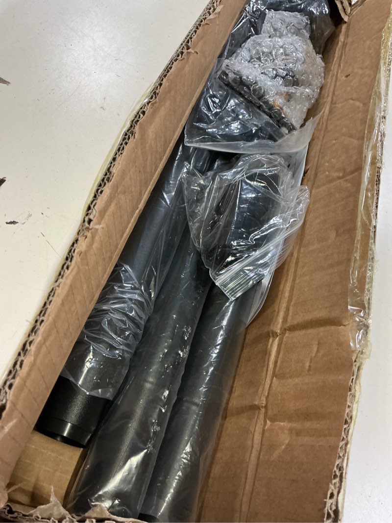 Condition photo showing Good Condition for tension curtain rod 51-148in (4.25-12ft), long curtain rods no drilling for window patio, heavy duty adjustable shower curtain rod for bathroom, room divider, never rust, tool-free, black 51-148 inches black