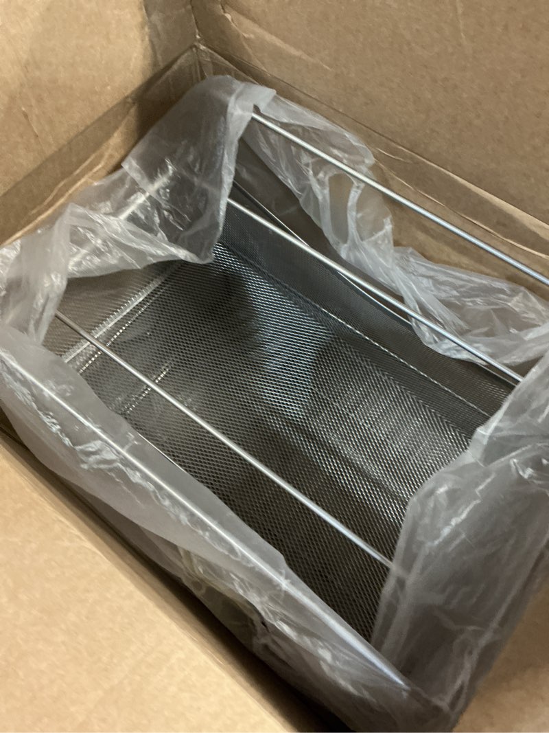 Condition photo showing New/Like New for mind reader accessory organizer, supply storage, makeup, office, kitchen, metal mesh, 8.25"l x 12.5"w x 12.5"h, silver silver 8.25" l x 12.5" w x 12.5" h