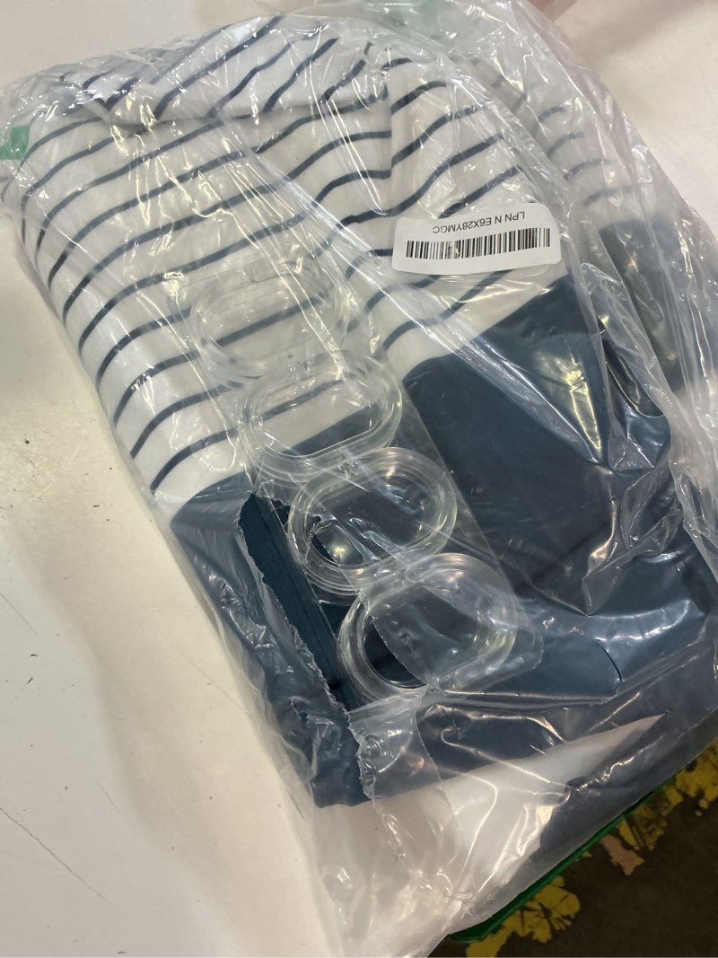 Condition photo showing Good Condition for amazerbath boho shower curtain set, rustic faux linen navy blue striped shower curtain with hooks, modern farmhouse shower curtain with tassels, white base toned, 72x72 inches boho navy blue