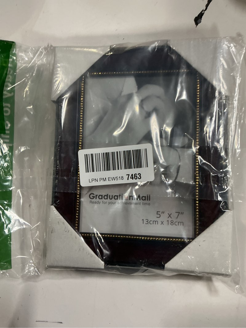 Condition photo showing As Is for GraduationMall 5x7 Picture Frames, Real Glass, Display Photos for Wall or Tabletop, Mahogany with Gold Beads, 2-Pack Mahogany With Gold Beads 5x7, 2-Pack