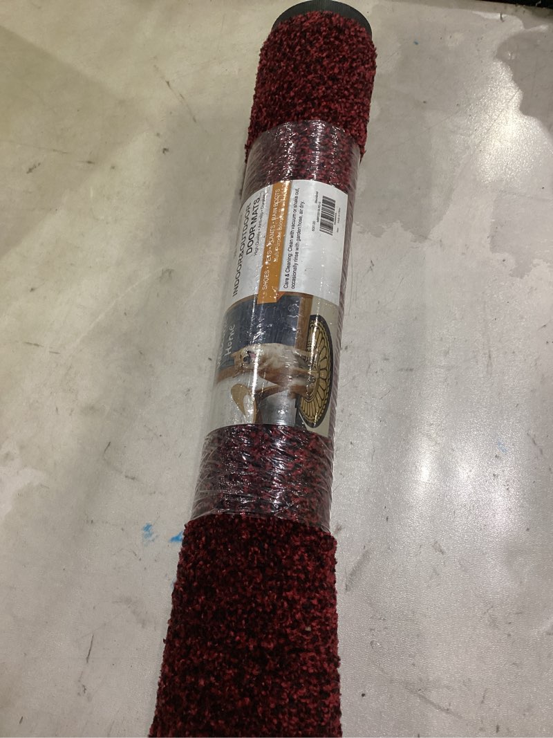 Condition photo showing Good Condition for mibao front door mat, dirt trapper welcome mat for outdoor indoor, non-slip waterproof doormat, durable machine washable low profile entry rug for back door outside patio porch, 48" x 24", red 2' x 4' (rectangular) black&red