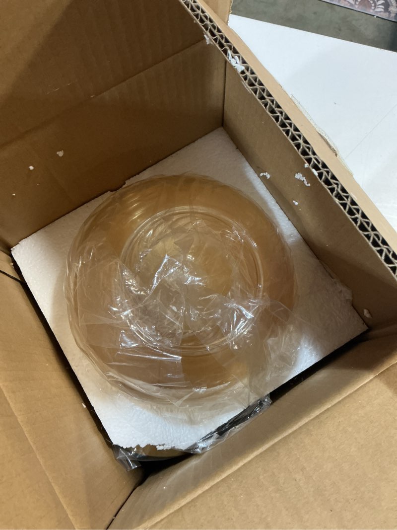 Condition photo showing New/Like New for pendant light fixtures double-layered glass globe pendant light e26 base vintage pendant lighting for kitchen island dining room bedroom (amber, 7.8 inches) amber 7.8 inches