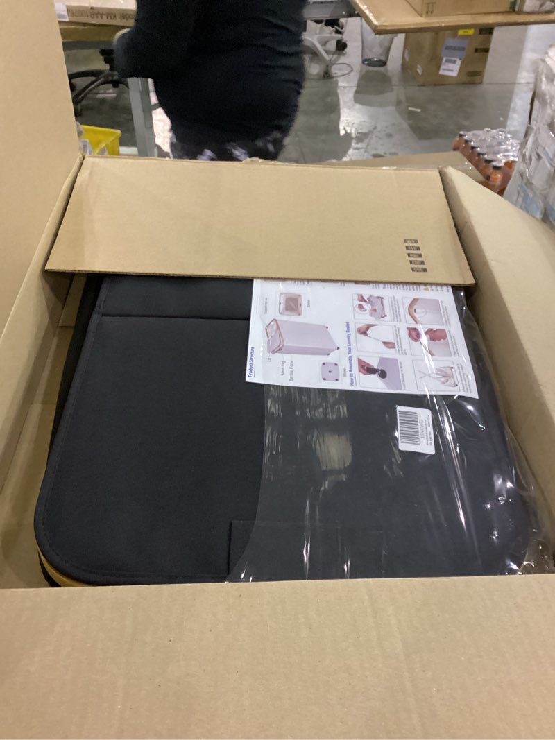 Condition photo showing New/Like New for efluky Double Laundry Hamper with Wheels, Divided Laundry Hamper with Removable Bags, 2 Section Dirty Clothes Basket with Handles for Bathroom, Bedroom & Laundry Room, 160L Dark Black 160L-2 sections Black