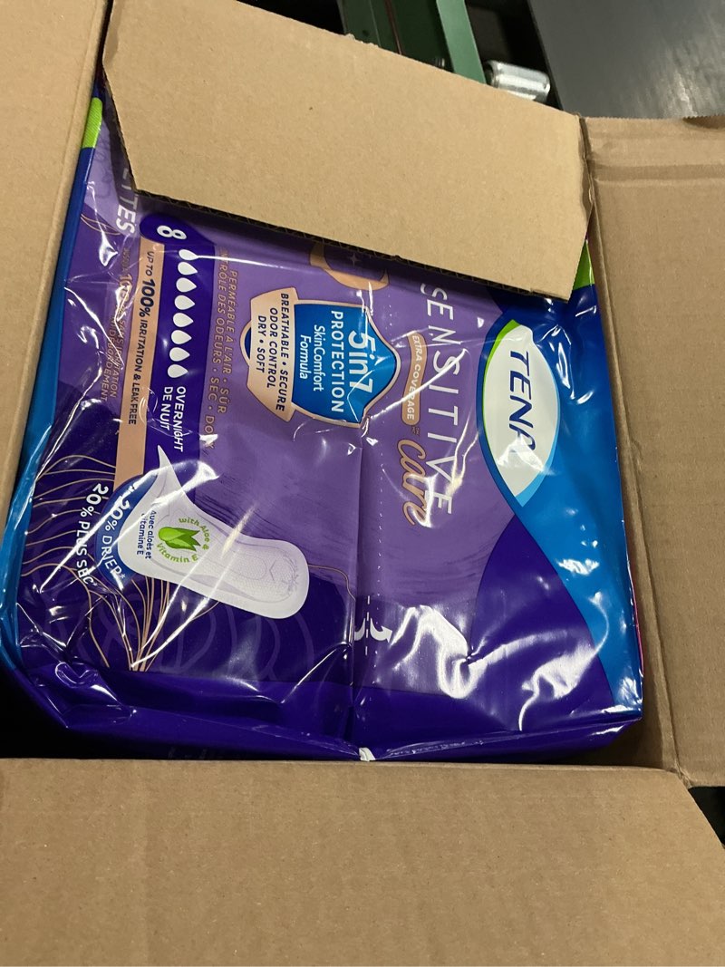 Condition photo showing New/Like New for tena sensitive care incontinence pads, bladder control, postpartum for women, overnight absorbency, extra coverage, 48 count
