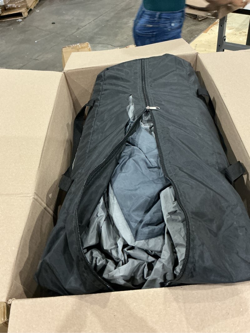 Condition photo showing As Is for kampkeeper canopy side tent,4-6 person camping cube tent for 10x10 pop up canopies,easy up gazebo with window,compatible with 10' wide canopy tents dark grey