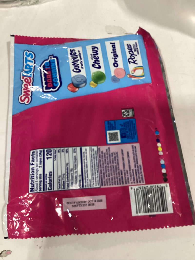 Condition photo showing New/Like New for sweetarts ropes, candy, cherry punch, soft and chewy, back to school sweet treat, 9 oz cherry 9oz