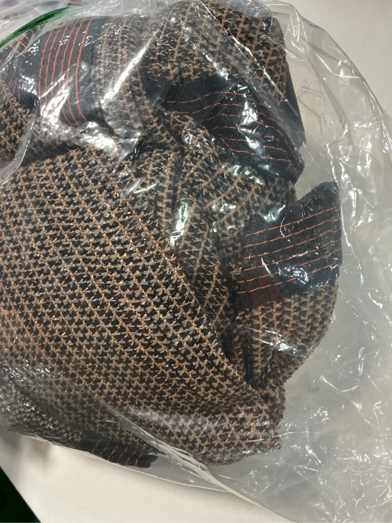 Condition photo showing Good Condition for 80% shade cloth, durable mesh tarp with grommets, garden sunblock shade cloth shading antifreezing for plants cover, greenhouse, barns kennel, patio, tomatoes 5×12ft shade 80%