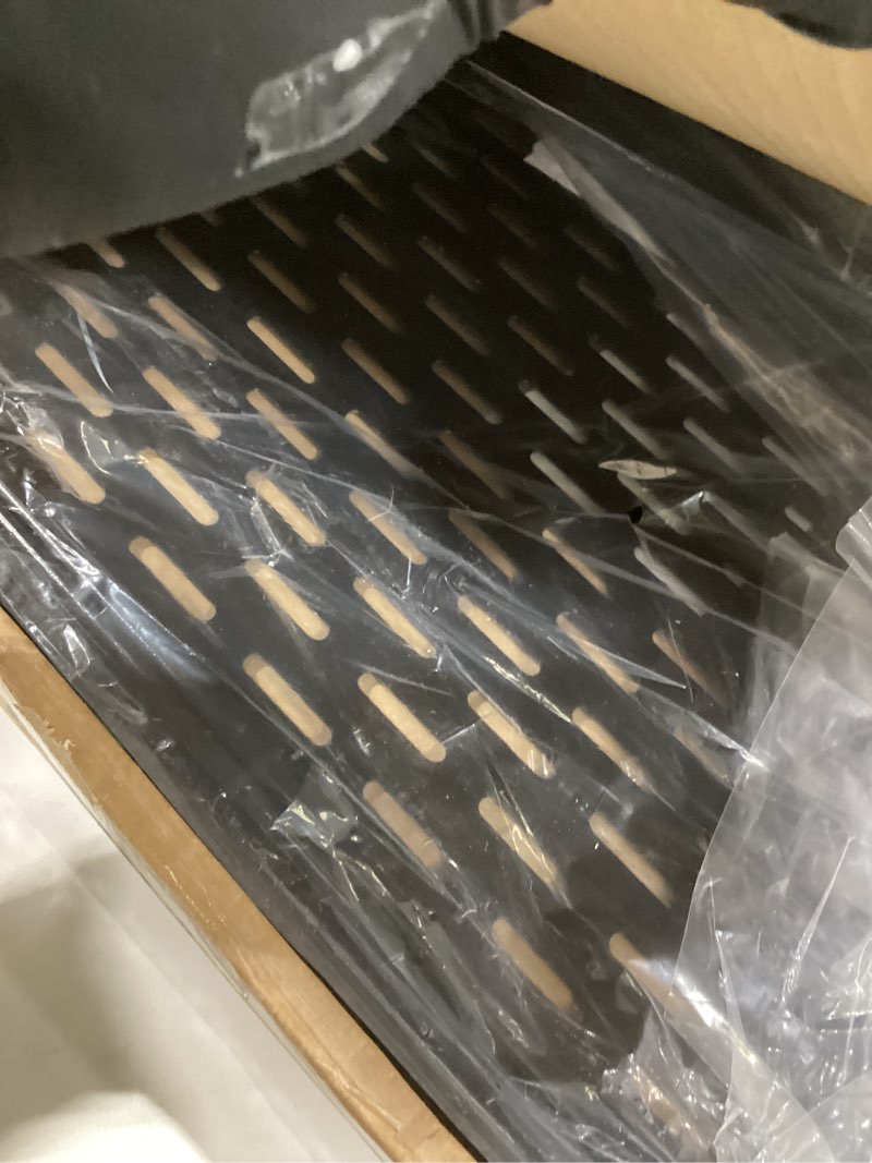 Condition photo showing Good Condition for Tecmojo 1U Sliding Rack Shelf,4-Post Vented Rack Mount Shelf,21.7in Deep with Adjustable Mounting Depth 21.7-35.4in,Supports to 110lbs,for 19 Inch AV/Network Equipment Rack,Unassembled,Black 21.7-35.4" Depth