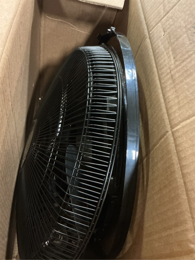 Condition photo showing Good Condition for Amazon Basics 16" Pedestal Fan with Remote, Floor Fan, Standing Fan for Bedroom, Living Room, Office, with 3 Speeds, 3 Modes, Timer, Dual-Layered Blades, Adjustable Height, Tilt Head, 60W, Black 3-Speed, AC Motor