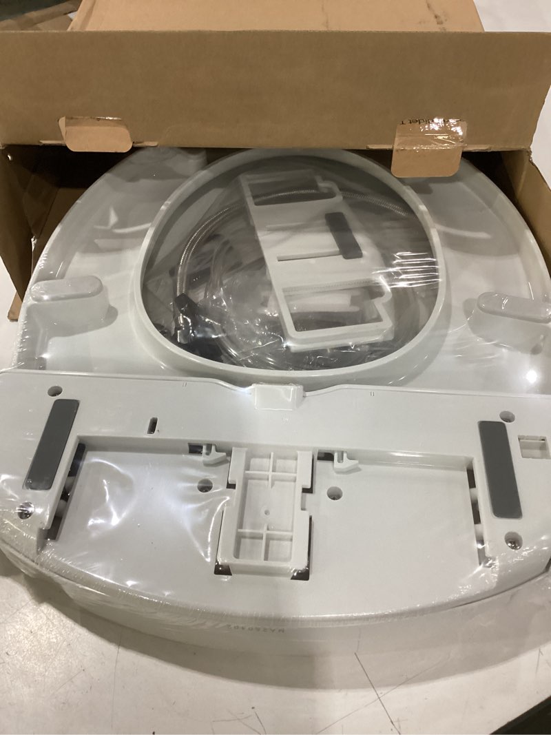 Condition photo showing As Is for brondell swash bidet toilet seat, non-electric, dual temperature, fits round toilets, white – dual nozzle system – with easy installation s102 - warm water round