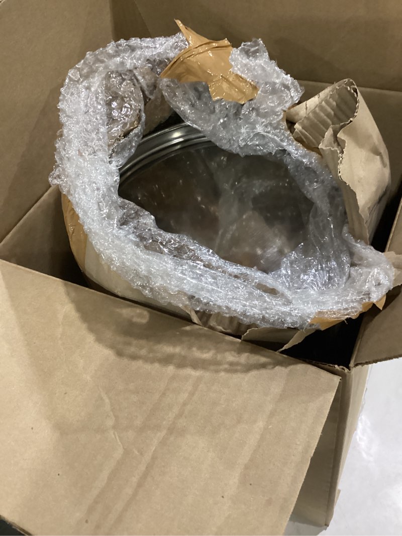 Condition photo showing New/Like New for 15 qt milk can tote, stainless steel with lid and handle 4 gallon