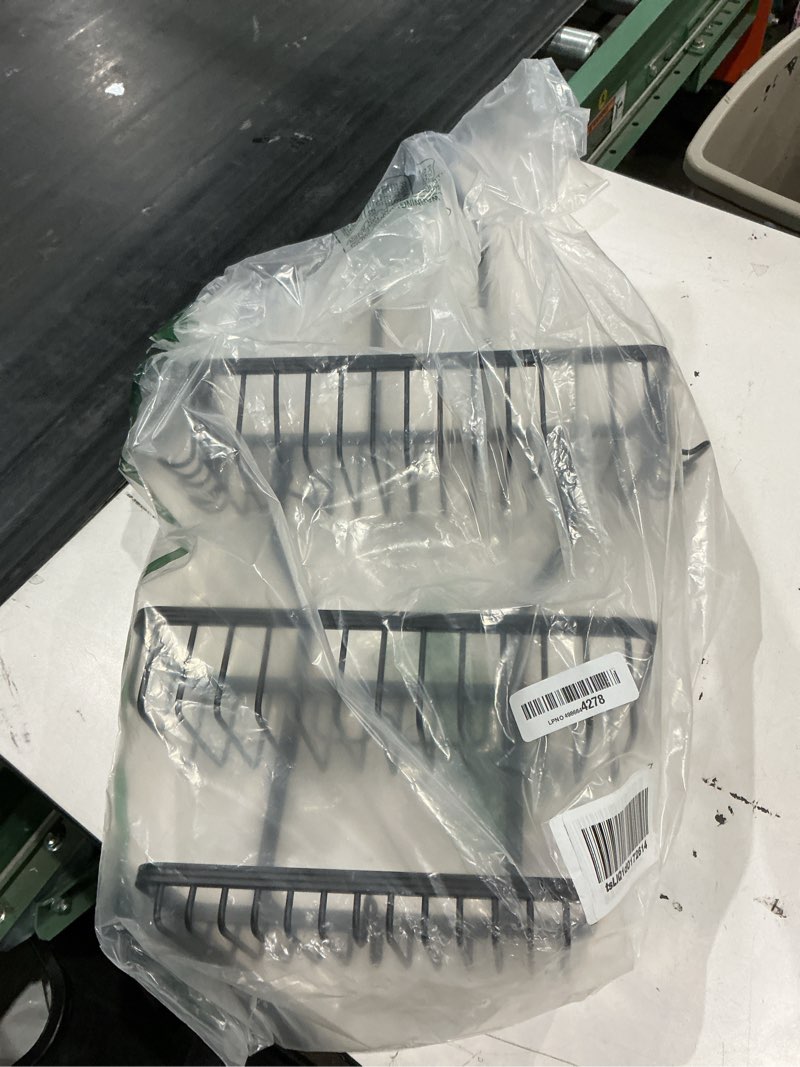 Condition photo showing As Is for shower caddy hanging - never rust shower hanging organizer - aluminum over the showerhead caddy with soap basket and 6 hooks for razor/sponge (black)