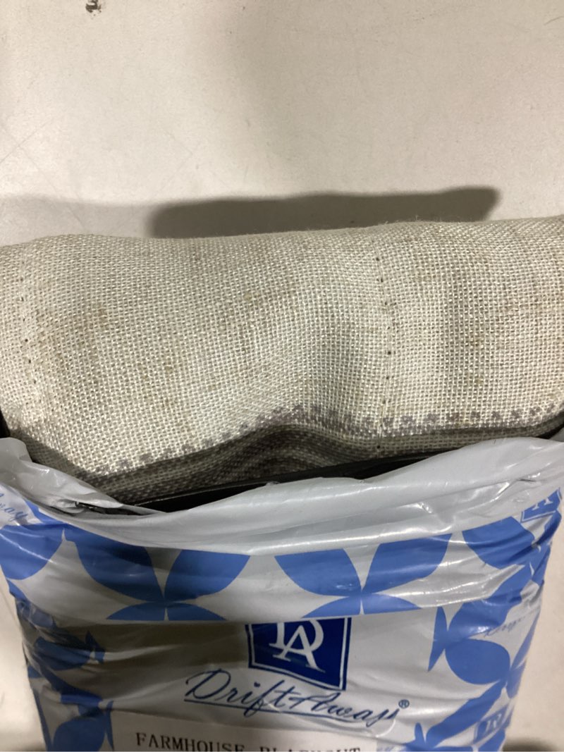 Condition photo showing Good Condition for driftaway farmhouse linen lined valance double layer thermal insulated room darkening blackout window valances 3 inch rod pocket vertical striped kitchen valance for bathroom single 52 x 18 inch gray farmhouse-gray 52"w x 18"l (pack of 1)