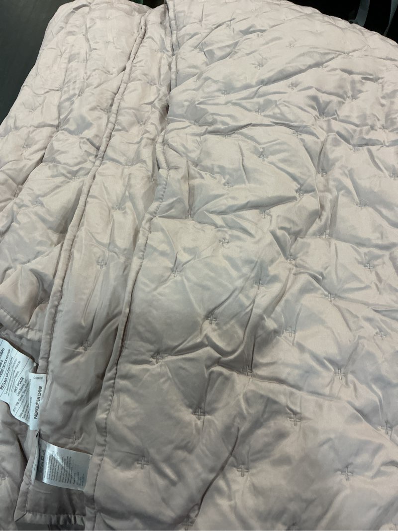 Condition photo showing Good Condition for quince, european bamboo dream quilt /soft blush (full queen)