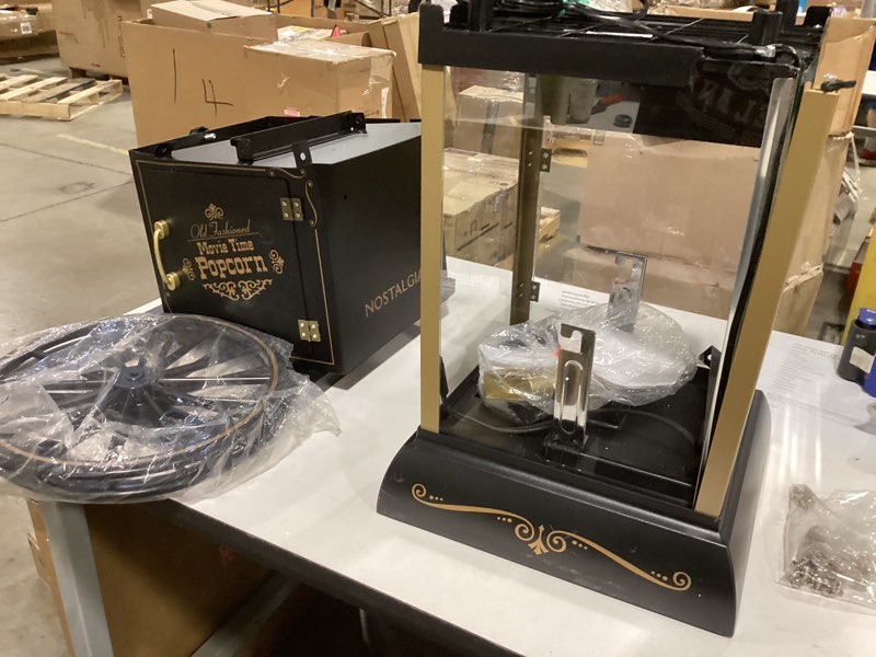 Nostalgia Popcorn Maker Machine - Professional Cart With 8 Oz Kettle Makes Up to 32 Cups - Vintage Popcorn Machine Movie Theater Style - Black INCOMPLETE 