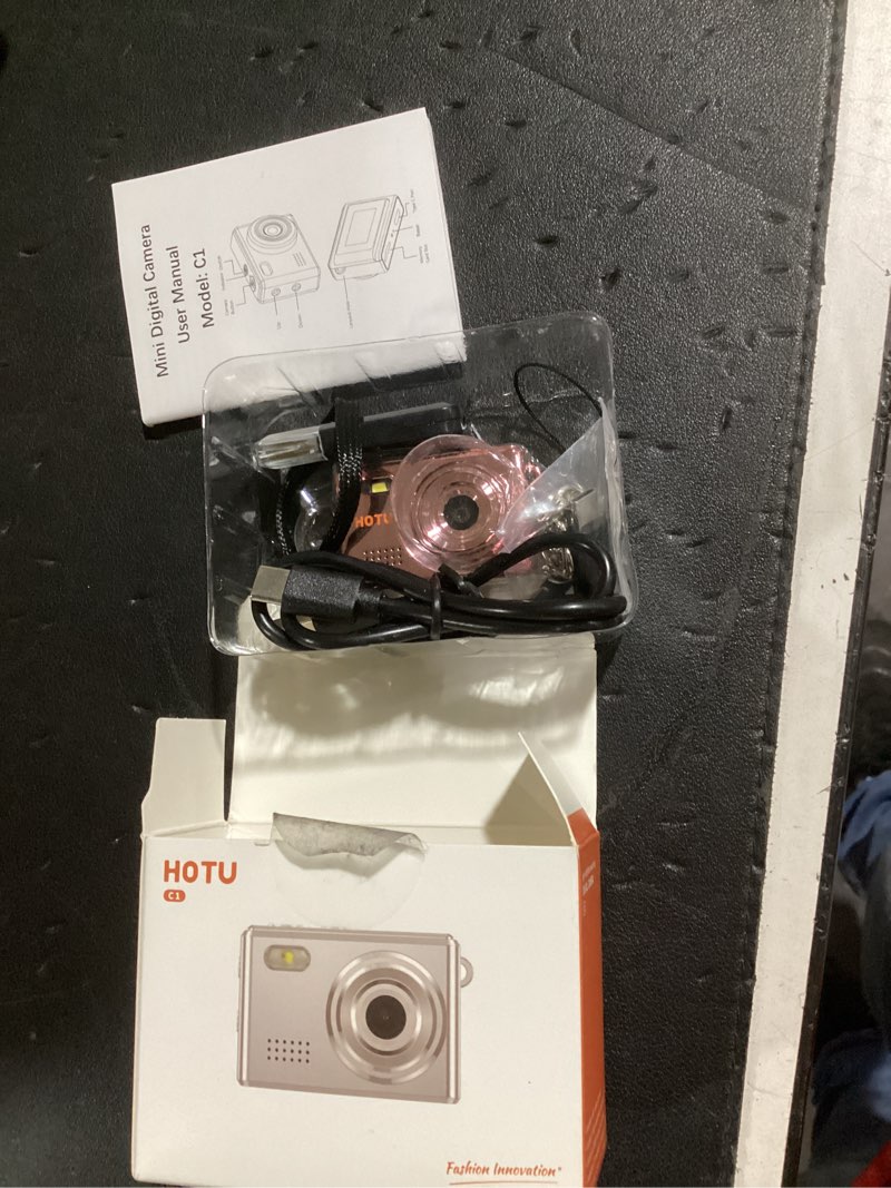 Condition photo showing Good Condition for mini keychain digital camera, y2k pocket-size mini camera, 2mp 1080p small camera with 32gb card, video recorder with long battery life for travel, party and vlog (rose gold) rose gold minimalist