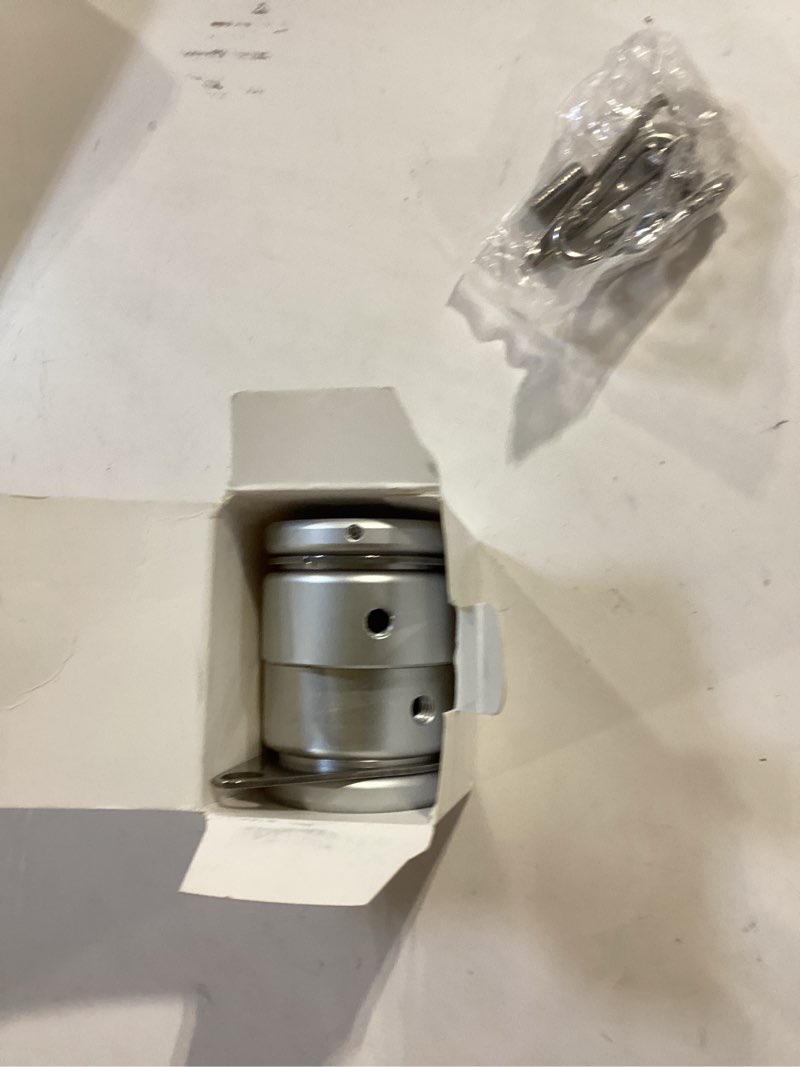 Condition photo showing Good Condition for 1.25" flag pole rings, aluminum alloy flagpole rings 360° rotating anti wrap flag mounting ring, spinning flag pole clips with carabiner for 1.02-1.25 inch diameter- pack of 2 (matte silver) 1.25 inch -pack of 2 matte silver