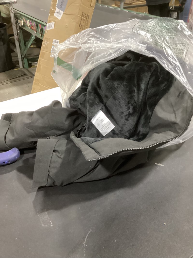 Condition photo showing Good Condition for Men's Winter Insulated Coat Warm Water Resistant Skiing Parka Jacket Fleece Lined Detachable Hood 7 Pockets Work Coat Large Black