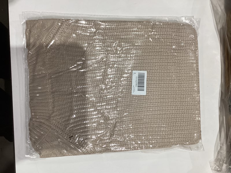 Condition photo showing New/Like New for CiCiBird Women's Cable Knit Long Sleeve Sweater Oversized Crewneck Pullover Top Fall 2025 Fashion Casual Jumper A Beige Large