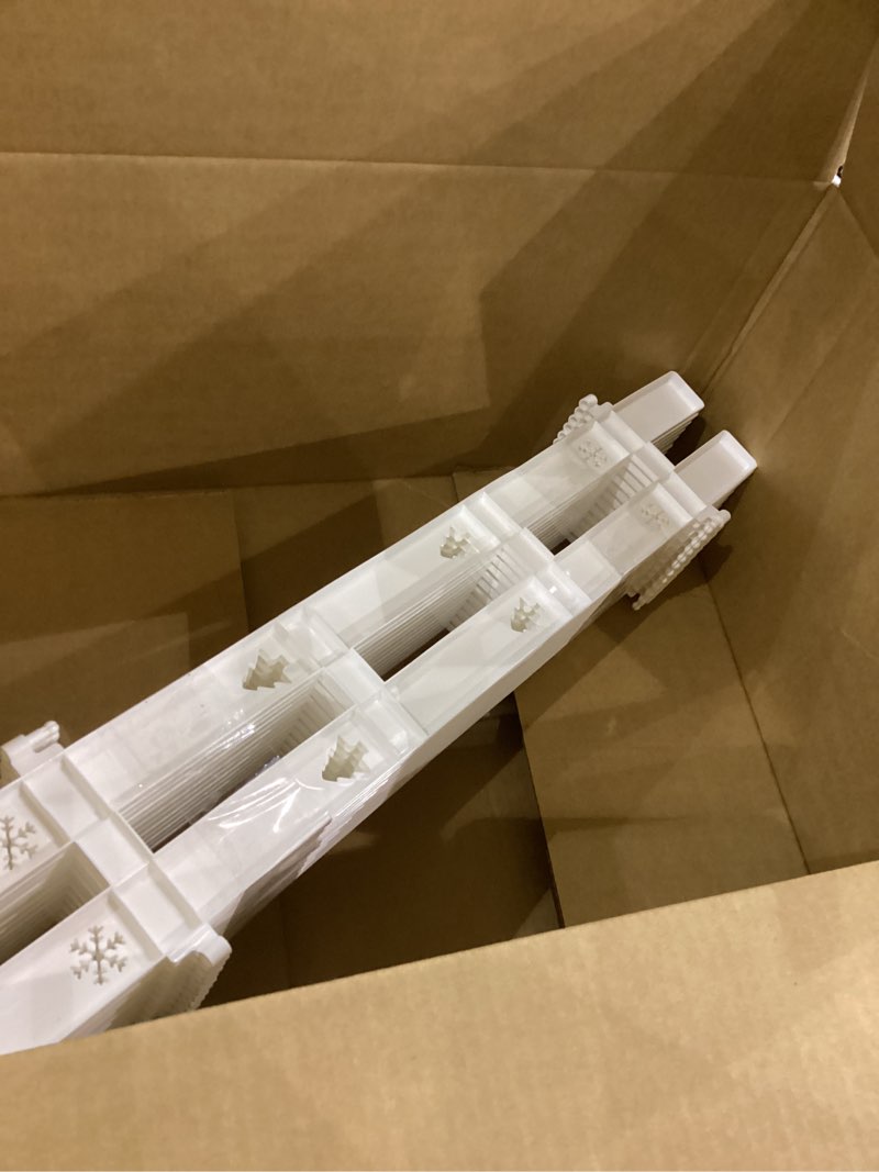 Condition photo showing Good Condition for 24" Extra Tall Fence for Christmas Tree,12PCS White Picket Fence Gate Barrier with Snowflakes&Tree Patterns Christmas Tree Gate for Pets(24" H x 5" W Each) 24inches-12PCS White