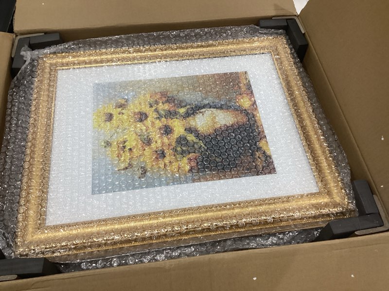 Condition photo showing Good Condition for 12x16 gold picture frame set of 4, vintage 12 x 16 photo frames with real glass, ornate antique golden frame for wall or tabletop, display 8.5x11 print with mat or 12x16 without mat, 4 pack