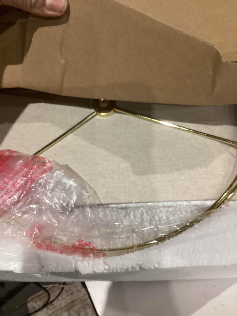 Condition photo showing As Is for OYEARS 23" USB A+C Table Lamp for Bedroom Living Room Modern Bedside Lamps Retro Farmhouse Rattan Glass Nightstand Nightlight Lamps (Amber),Two Light Points Wood Brown