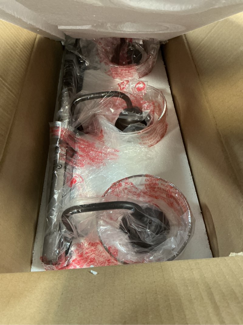 Condition photo showing New/Like New for zeyu 20.5 Inch Farmhouse Bathroom Vanity Light Fixtures, 3-Light Bath Light Fixtures for Bathroom Above Mirror, Oil Rubbed Bronze Finish with Clear Glass Shade, ZSL72B-3W ORB Oil-Rubbed Bronze 3-Light