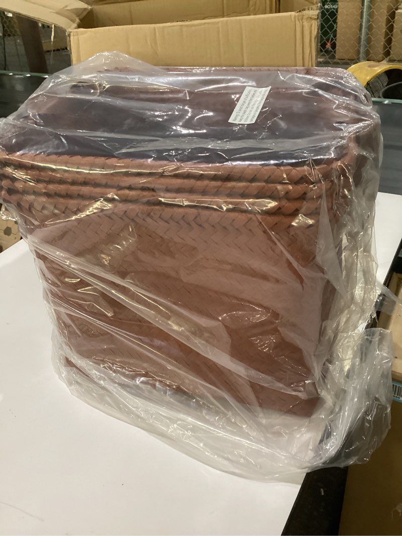 Condition photo showing New/Like New for 13x15x13 woven laundry basket hamper, storage basket for clothes blankets, 4-pack wicker bin for closet shelves bedroom bathroom, brown 15x13x13inch brown