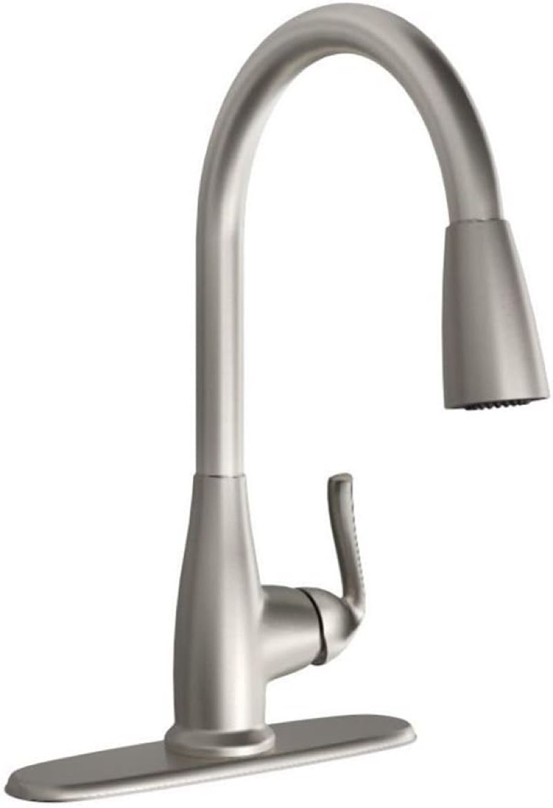 PROFLO PFXC8027 Faywood 1.5 GPM Single Hole Pull Down Kitchen Faucet - Includes Escutcheon - Brushed Nickel