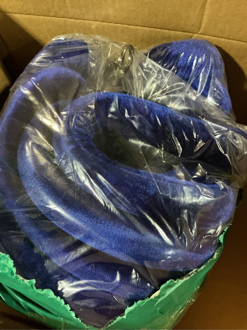 Condition photo showing Good Condition for novelbee 4pcs blue velvet stanchion ropes with black hooks,5 feet stanchion queue barrier ropes,crowd control velvet rope safety barriers for party decorations