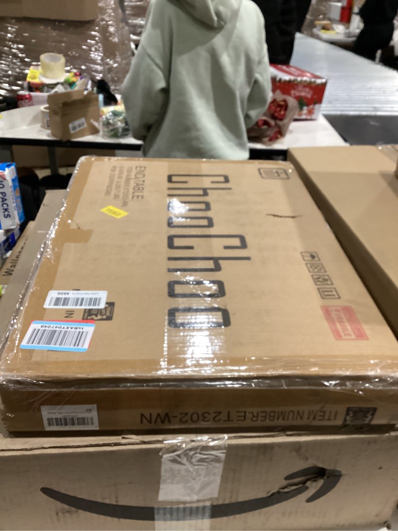 Condition photo showing New/Like New for ChooChoo Round End Table for Small Spaces, Narrow Side Table, Accent Table Night Stand with 2 Tier Shelf for Bedroom and Living Room, Walnut Walnut 1 Pack