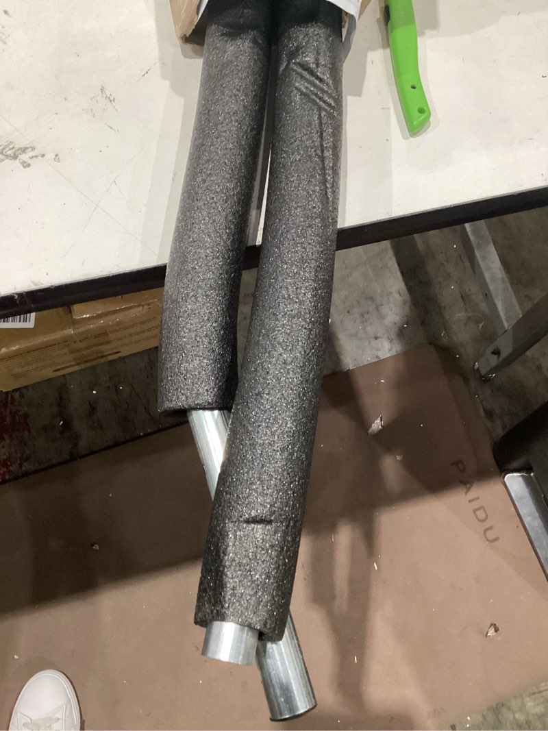 Condition photo showing Good Condition for trampoline curved pole replacement, universal curved enclosure pole for 10-16ft frame, with plastic t connector, mounting hardware, foam cover