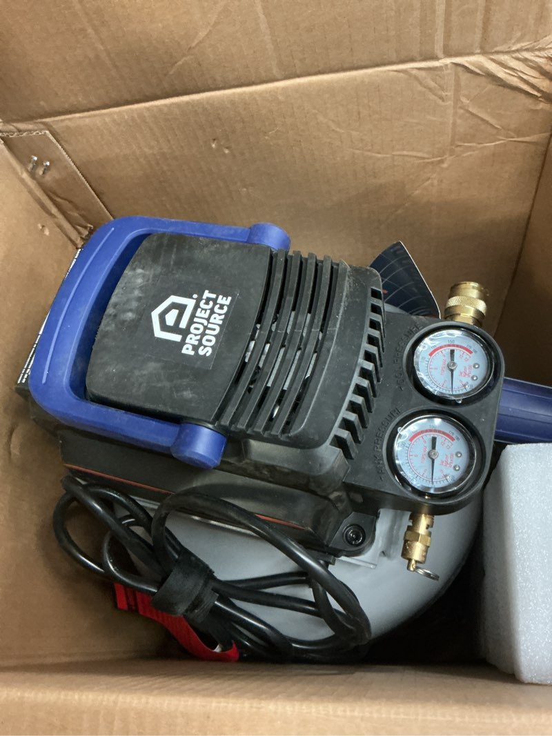 Condition photo showing As Is for Project Source 3-Gallon Air Compressor