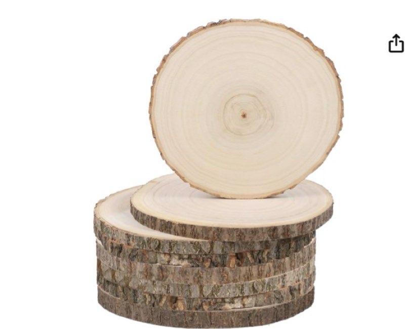 Pcs Large Unfinished Wood Slices, 9-10 Inches Wood Slabs for Centerpieces Natural Wooden Circle, DIY Wood Centerpieces for Tables Wedding Party Door Sign Decor