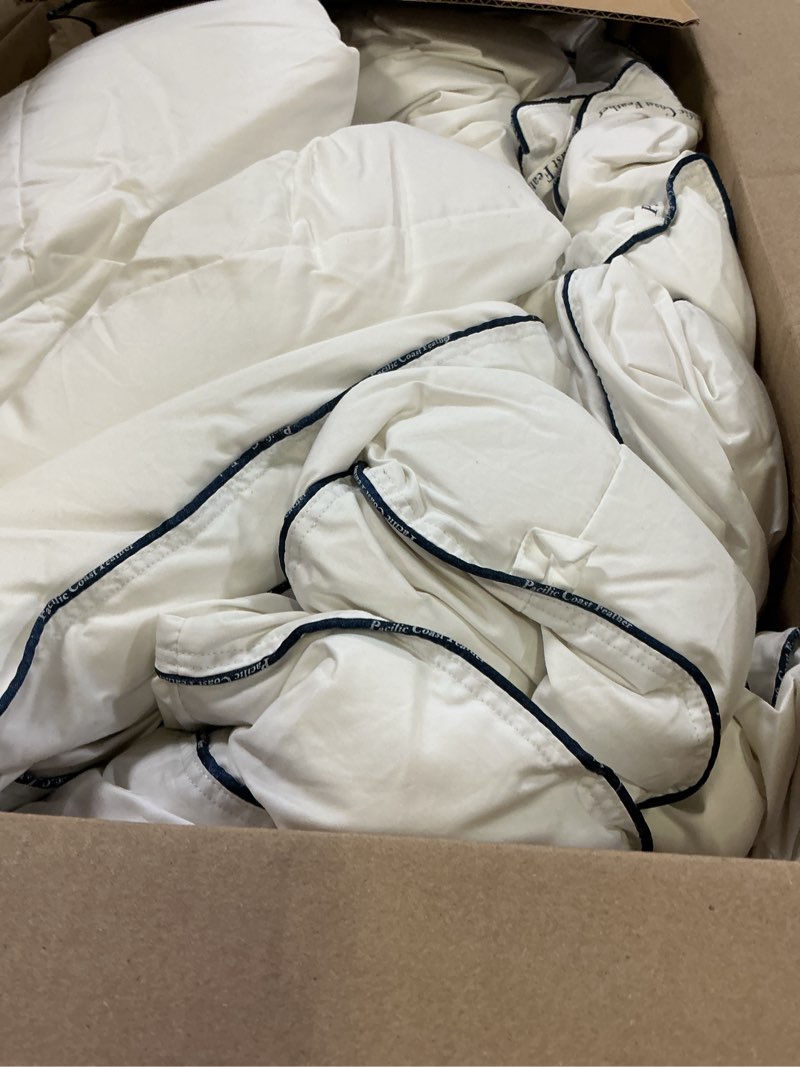 Condition photo showing Good Condition for pacific coast goose feather down fiber comforters king size, extra fluffy white duvet insert, ultra-soft, breathable, all season hotel luxury bedding comforters, 8 corner & center loops (106"x90")