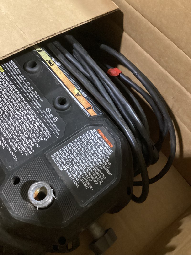 Condition photo showing As Is for craftsman electric pressure washer, cold water, lightweight corded power washer for cars, driveways, patio and garage, powerful 1700-psi, 1.2-gpm, compact, easy to use (cmepw1700)