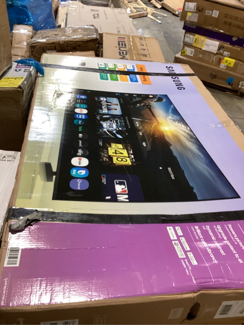 Condition photo showing As Is for broken for pieces and parts only samsung 75-inch class crystal uhd u8000f 4k smart tv (2025 model) endless free content, processor, metalstream design, knox security, alexa built-ina