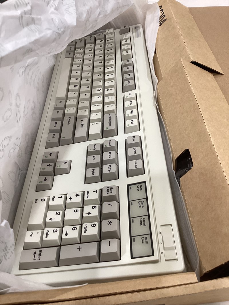 Condition photo showing Good Condition for fl·esports og104 tri-mode retro mechanical keyboard, full-size gasket mount gaming keyboard, hot swappable, pbt keycaps, 4000mah for mac/pc - silent switches | gray 104 keys-gray silent switch