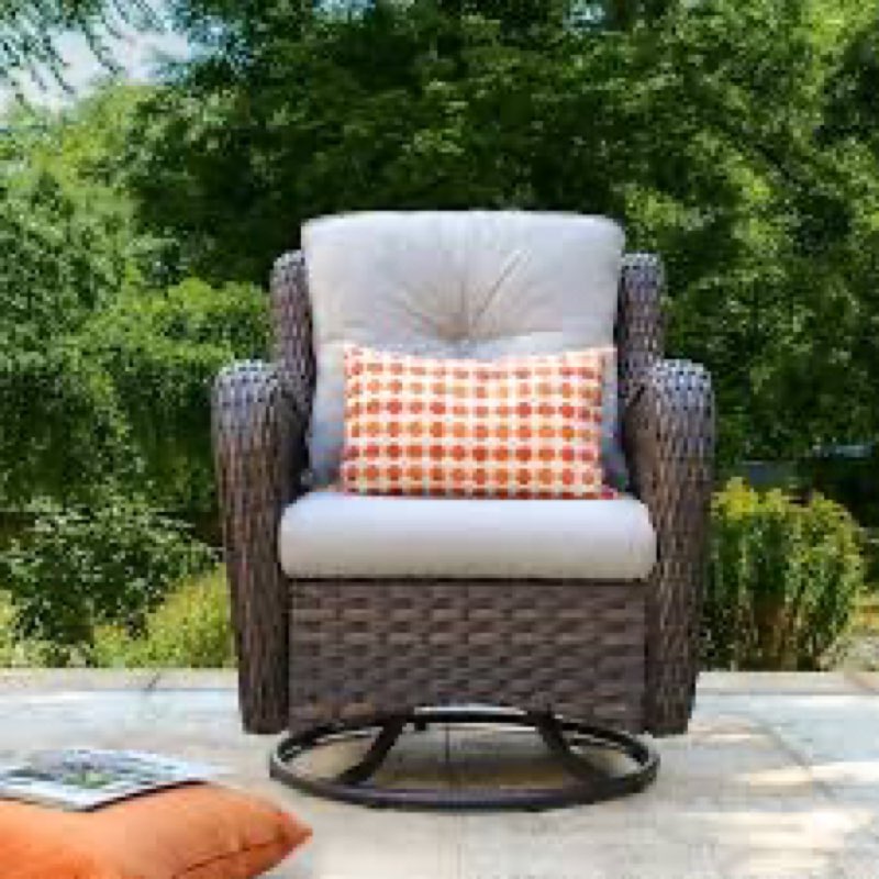 Tichina Swivel Patio Chair with Cushions